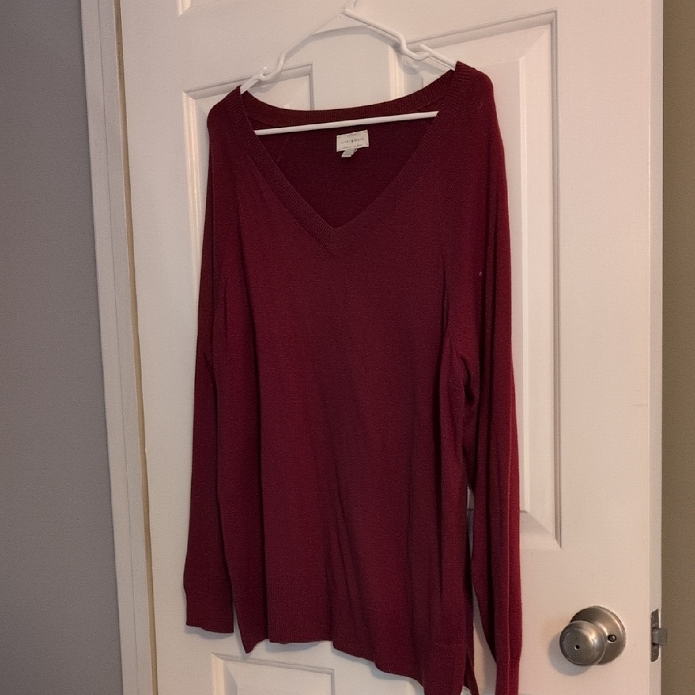 Lucky Brand Wine V-Neck Sweater